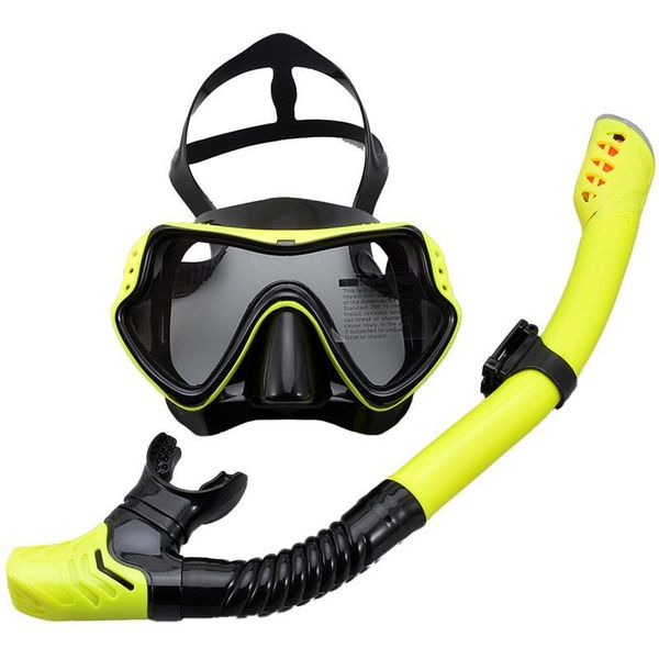 

diving masks swimming glasses set with breathing tube underwater scuba silicone goggles full dry snorkeling mask for men women