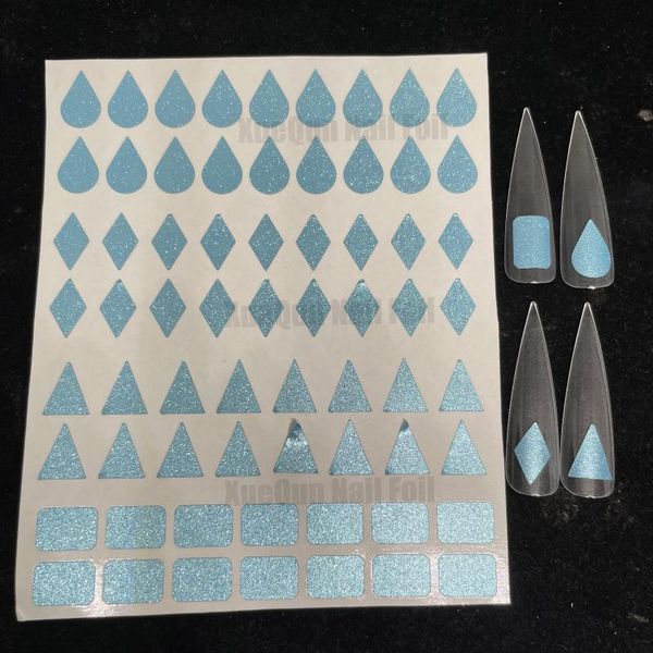 

gift wrap xuequn glitter pink blue geometric figures nail sticker