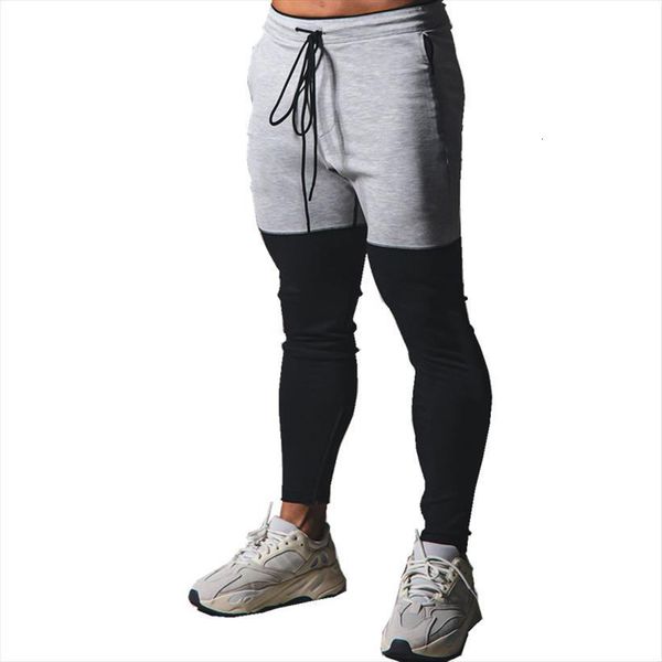 

jogger sweatpants man gyms women pant workout fitness cotton contrast color trousers male casual fashion skinny track, Black