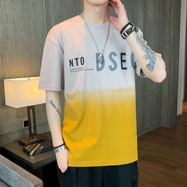 

men's t shirts cotton short t-shirt fashion brand casual loose trend summer slim half sleeve, White;black