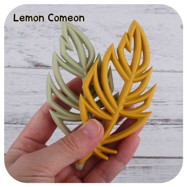 

5pcs/10pcs leaves silicone baby teethers bpa mordedor silicona soother chain teething diy necklace pendants 211106