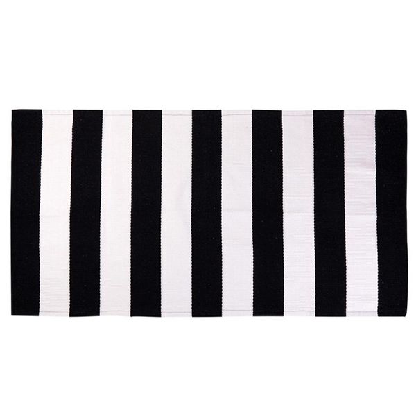 

black and white striped rug cotton woven washable outdoor rugs for farmhouse layered door mats carpet carpets