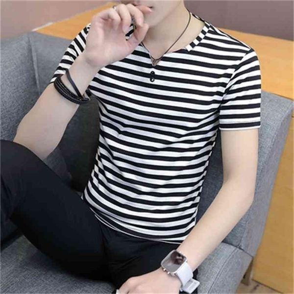 

men's summer white short-sleeved t-shirt bottoming shirt letter 210420, White;black