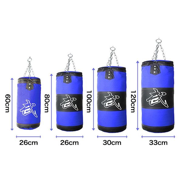

sand bag 60/80/100/120cm boxing training fight karate punching empty hanging kick sandbag with chain hook