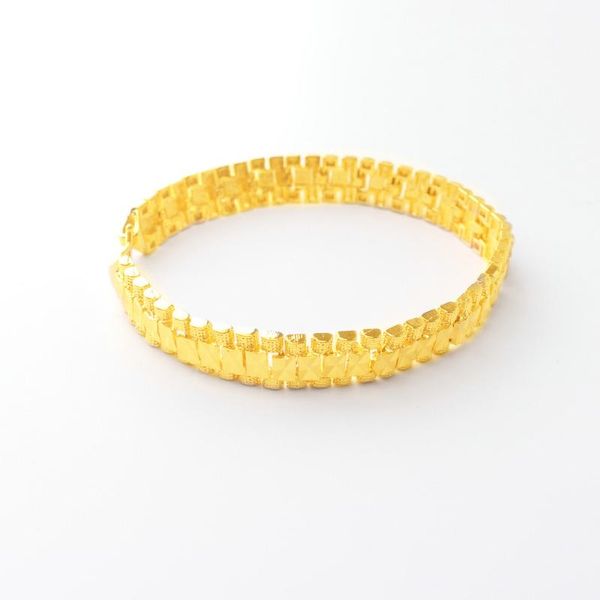 

24k gold punk bracelet for women men 19cm chain copper bracelets&bangle for jewelry party anniversary gift, Golden;silver