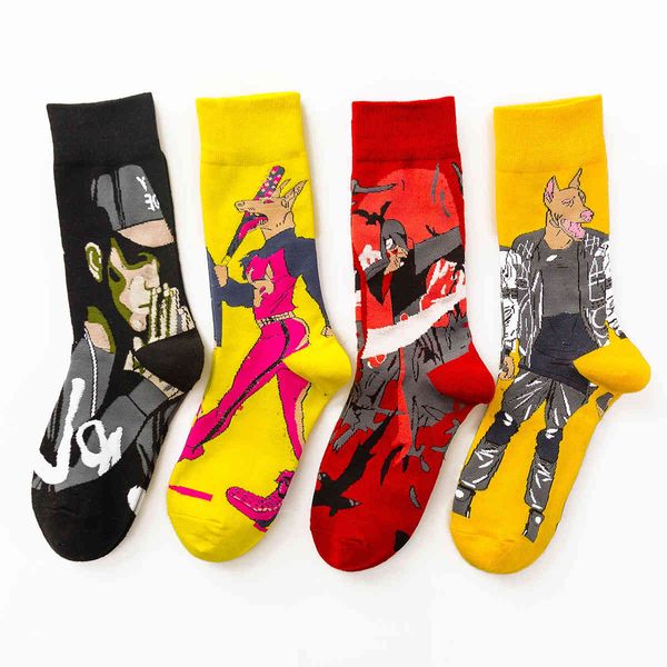 

women's sorks hosiery selling fashion trend men's and sos street skateboard tube cartoon lovers versatile, Black;white