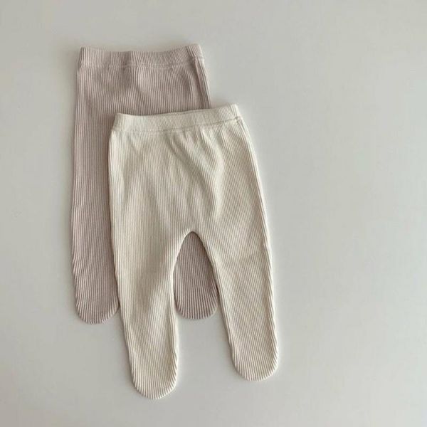 Novo simples meia-calça com nervuras algodão bebê meninas collants crianças meias crianças criança bebês garotos 210413