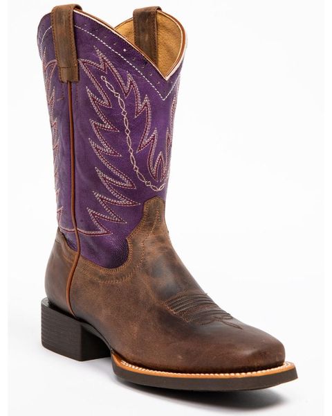 

boots women's purple burnish western - square toe, Black