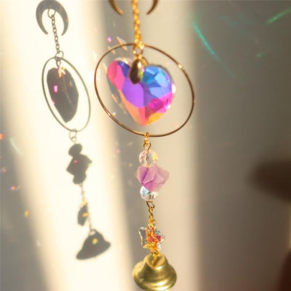 

decorative objects & figurines crystal wind chimes star moon sun pendant dream light catcher hanging drop handmade ornament garden wedding c