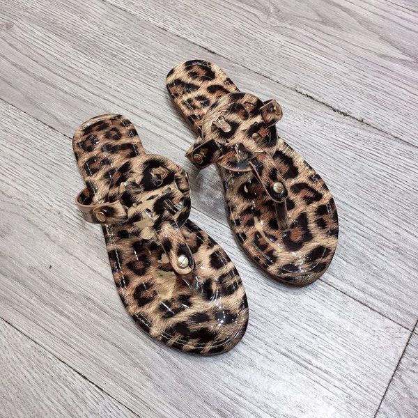 

slippers 2021 summer female sandals fashion casual leopard print luxury large size 35-42 shoes zapatos de mujer yx107, Black