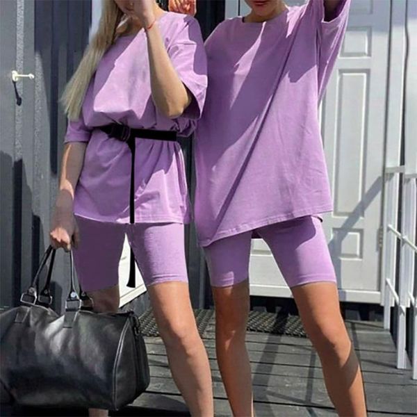 

women's shirt pants two-piece set with belt home loose sports suit o-neck casual sets plus size #yg tracksuits, Gray