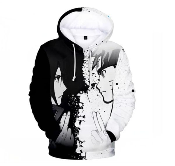 

men's hoodies & sweatshirts black and white 3d printed sasuke/kakashi hoodie men/womens with cap sweatshirt kids hooded pullover akatsu