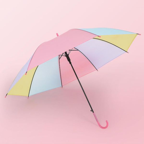 

umbrellas transparent long handle children umbrella creative colorful candy color kid boys girls rain or shine dual-use
