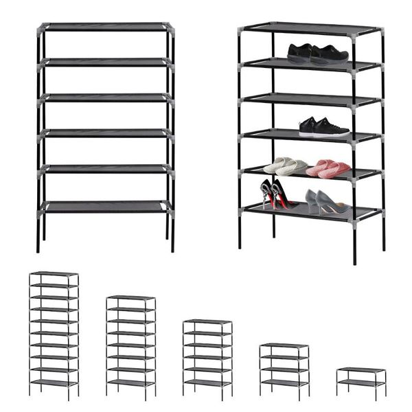 Bekleidungsgarderobe Aufbewahrung 2/5/8 Krawatten Nicht gewebter Stoff Schuh Rack Metall DIY Layer Schuhe Regal Home Organizer Schrank Furntiure wasserdicht