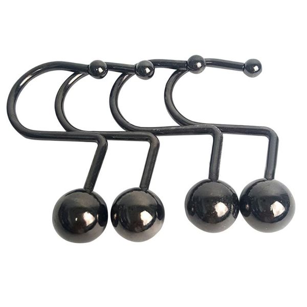 

pcs wear resistant bathroom iron decoration hanger rings removable s shaped shower curtain hook glide home prevent falling other decor