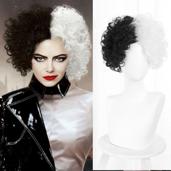 

lace wigs cosplay black white short bob deep wave transparent front wig kinky curly human hair colored pixie cut for women, Black;brown