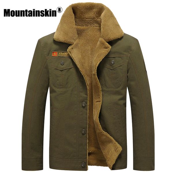 

mountainskin winter warm jaets thi fleece mens coats casual cotton fur collar mens military tactical parka outerwear sa351, Black;brown