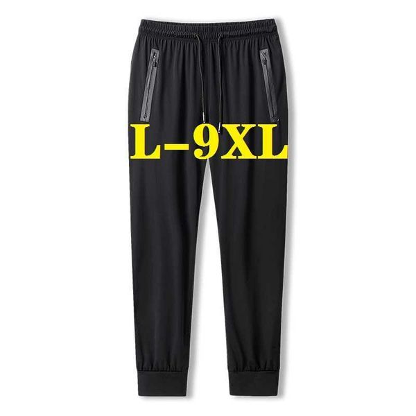 

men's pants men casual pants oversized summer breathable sweatpants elasticity quick drying trousers largo thin mens clothing 210930, Black