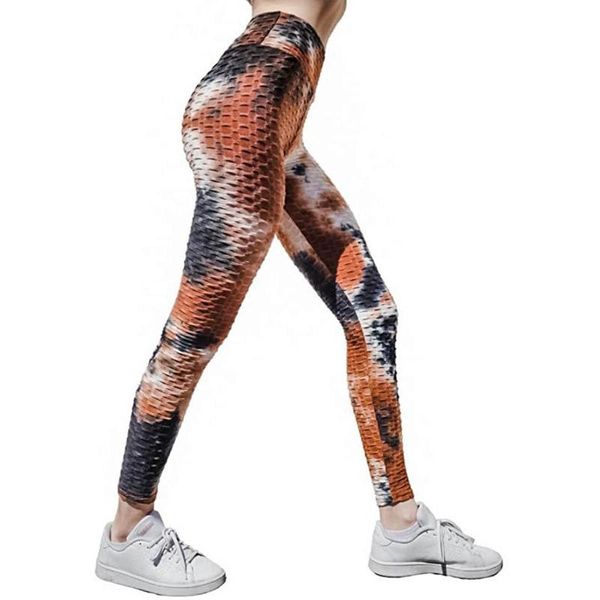 

tie dye leggings women's high waist seamless fitness pants tummy workout running sports female hip-lifting leggins, Black