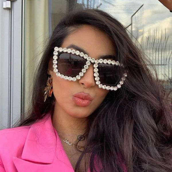

sunglasses full rhinestone luxury women candy frame cat eye sun glasses for female gradient green shades, White;black