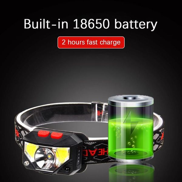 

headlight motion sensor built-in battery glare usb rechargeable hands-with carrying case headlamps