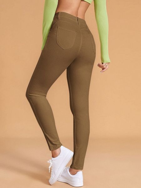 

high waist skinny jeans 93oo#, Blue