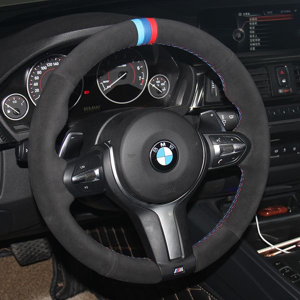 

diy custom leather hand-sewn car interior steering wheel cover for bmw gt 525 x1 x2 x3 x4 x5 x6 series 7 series car accessories