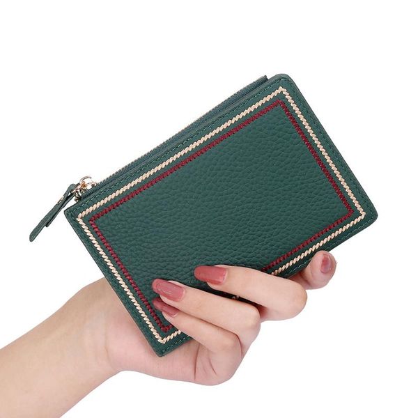 

wallets siku genuine leather wallet female case fashion purse, Red;black