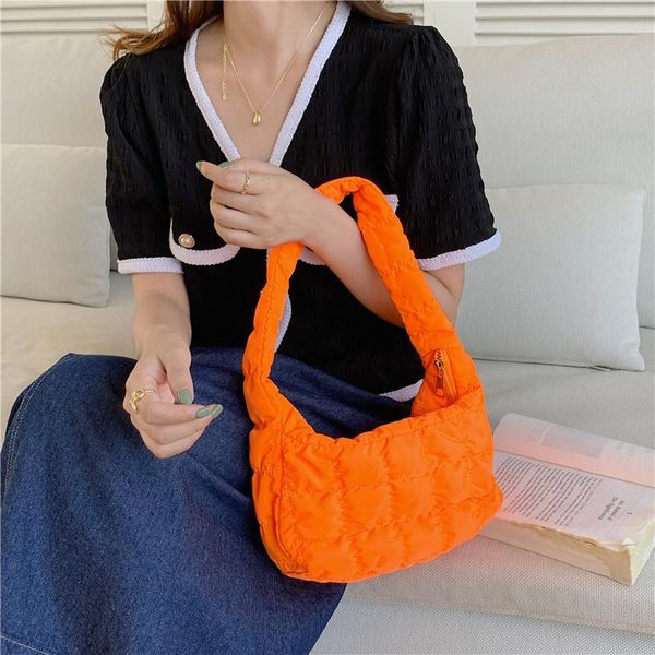 

totes candy color women underarm bag pleated design women's hobos handbags fashion plaid female girls tote purse large shoulder bags