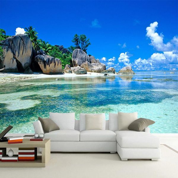 

wallpapers custom 3d po wallpaper roll for walls seascape beach sea island mural living room bedroom decor wall covering