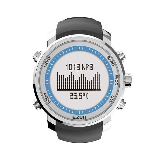 

men's hiking mountain climbing multifunctional outdoor sport digital watch with altimeter compass barometer, Slivery;brown
