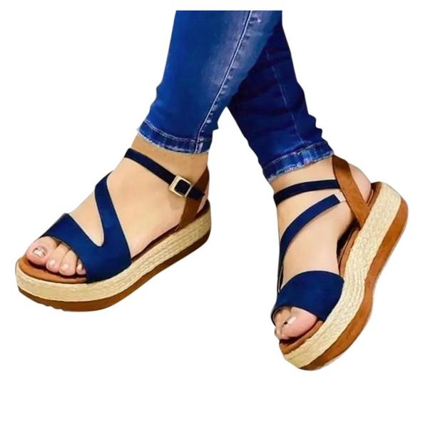 

sandals sagace 2021 women summer casual fish mouth non-slip wedge shoes thick-soled hollow thin strap buckle, Black