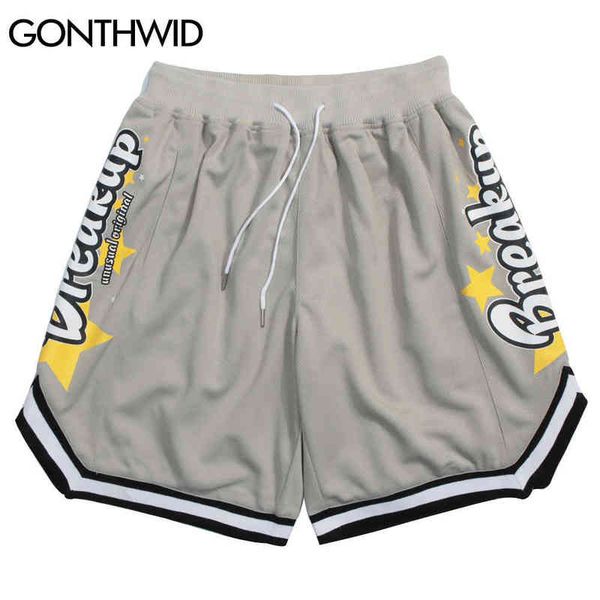 

gonthwid shorts streetwear casual joggers pants summer hip hop stripes loose short basketball sweatpants fashion trousers g1209, White;black