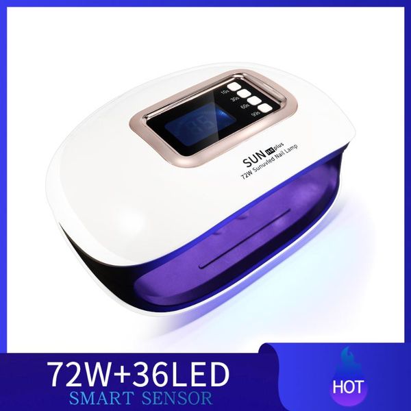 

nail dryers xzm 72w h4 plus 36pcs gel lamp for drying nails art tool quick manicure machine uv led dryer all gels polish