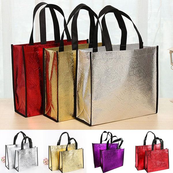 

storage bags foldable laser shopping bag reusable eco tote waterproof fabric non-woven