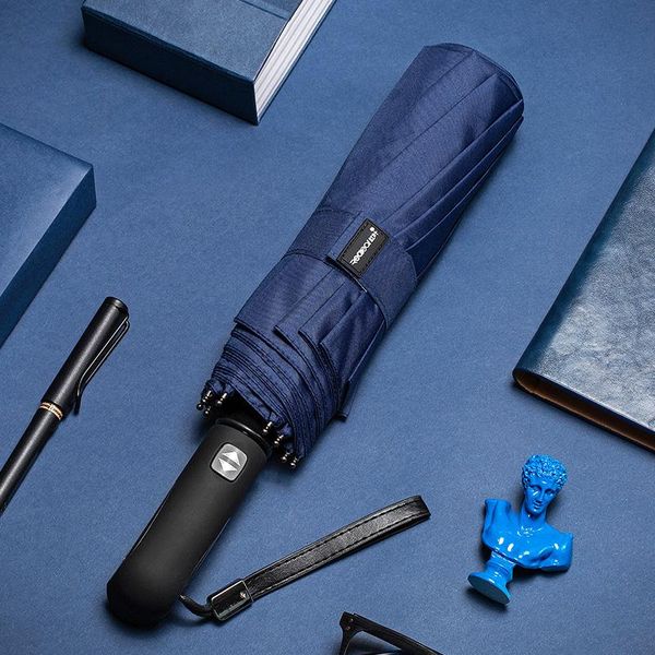 

umbrellas full automatic men large umbrella windproof sun folding rain parasol uv protection regenschirm gift y6s