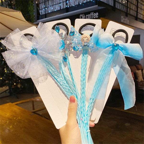 

hair accessories 10pcs/lot fashion colorful cosplay princess wig braids girls band holder ornament rope performance, Slivery;white