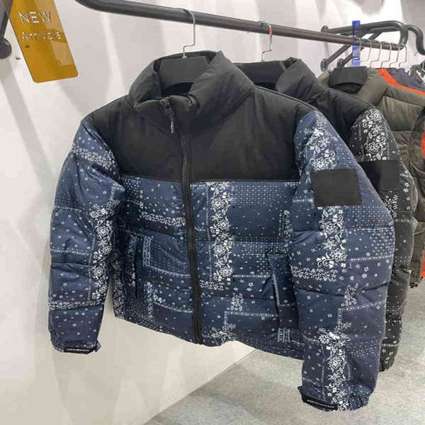 

autumn and winter cotton tnf classic 1996 parkas men womens wear gooses letter embroidery puffer jacket cashew flower coat, Black