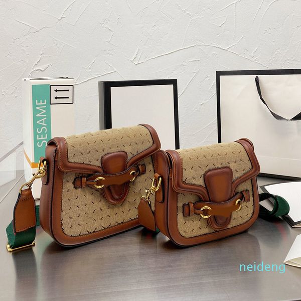 

designer tote bag mini luxurys bags branded crossbody handbag saddle women purse fashion cowhide genuine leather hasp ribbon retro213v