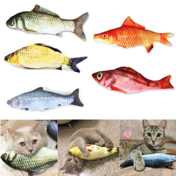

creative pet cat kitten chewing toys catnip stuffed fish interactive k3na
