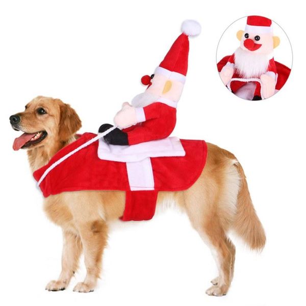

christmas pet clothes novelty riding funny dog cosplay warm apparel party cat decoration supplies costumes