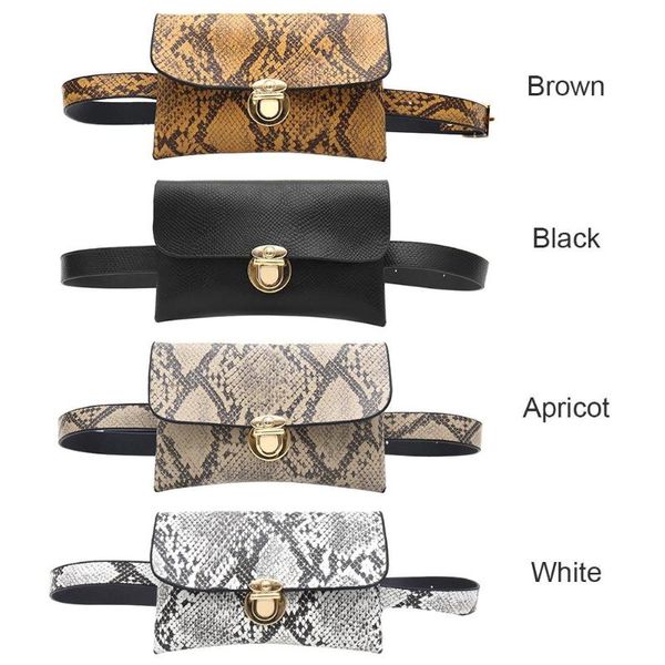 

women waist fanny belt packs pu leather snake print crossbody chest bags