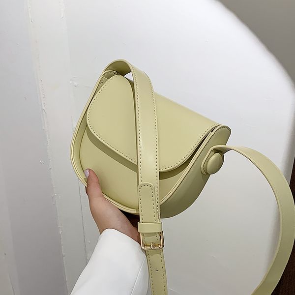 

soft pu leather saddle crossbody bags for women 2021 simple lady ed luxury shoulder handbags female trend solid color l003