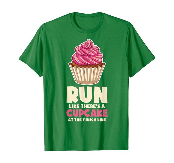 

run like there's a cupcake at the finish line t shirt, White;black