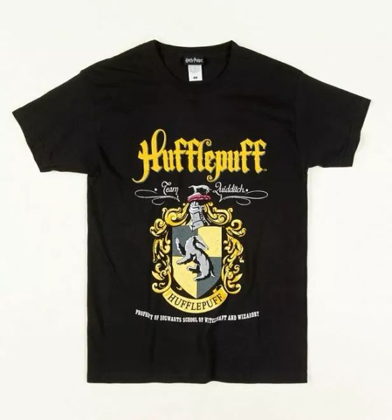

Official Black Harry Potter Hufflepuff Crest T-Shirt, White;black