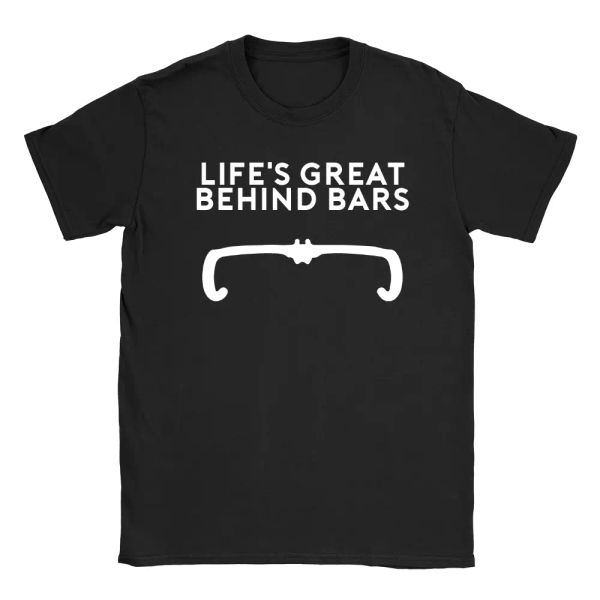 

behind bars mens t-shirt funny joke cycling riding dad gift present, White;black