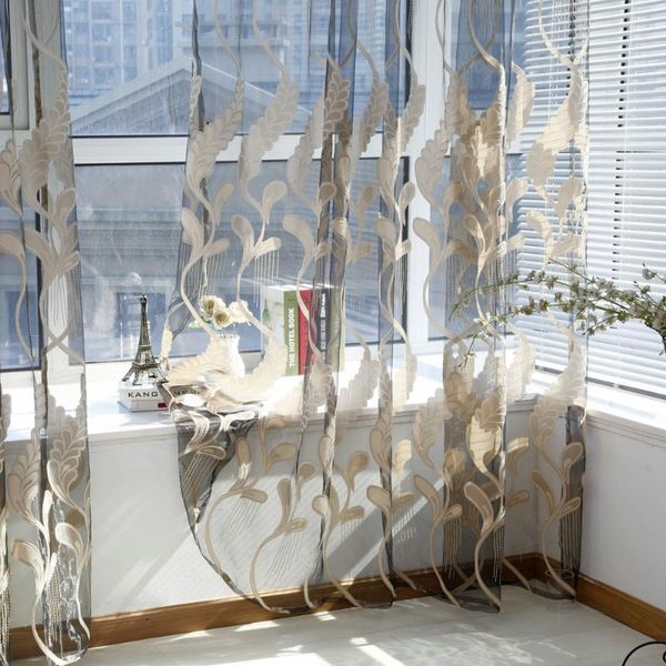 

curtain & drapes wheat sheer sun-shading tulle living room window treatment voile drape valance 1 panel fabric home decor cd