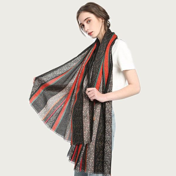 

scarves bright stripe hijab scarf women soft bronzing pattern shawl stole large cotton leopard blanket wrap 2021, Blue;gray