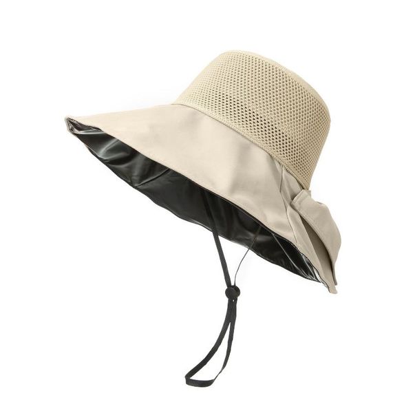 

wide brim hats 1pc women fisherman bucket hat bob adults with straw adjustable big bow outdoor travel beach seaside cap sunscreen uv protect, Blue;gray
