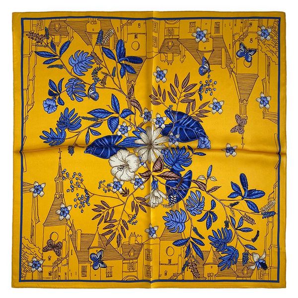 

scarves arrival 100% real silk scarf 65*65cm fashion women luxury female wraps square shawls bandana ladies headband hijab, Blue;gray